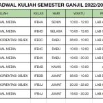 Jadwal Kuliah Semester Ganjil 2022/2023 Prodi Informatika UM.