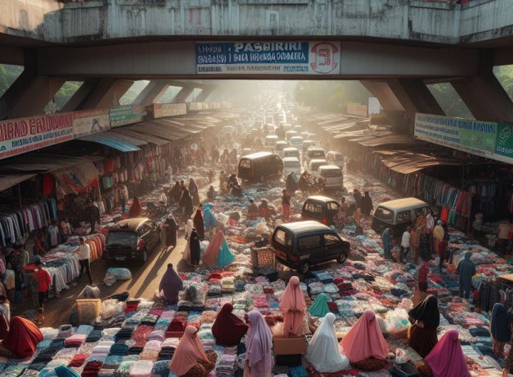 Foto hasil olahan AI Copilot yang menampilkan suasana Pasar Turi Surabaya. Lumayan sesuai ekspektasi.
