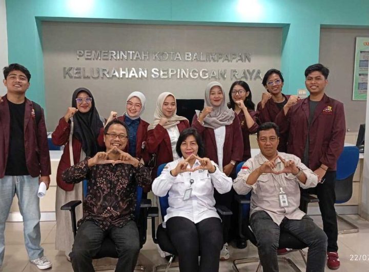 Foto bersama Sekretaris Lurah Sepinggan Raya Ibu Mediatri dan Pak Pitra bersama saya dan perwakilan mahasiswa, Rabu (22/7/2026). Foto: dok. pribadi
